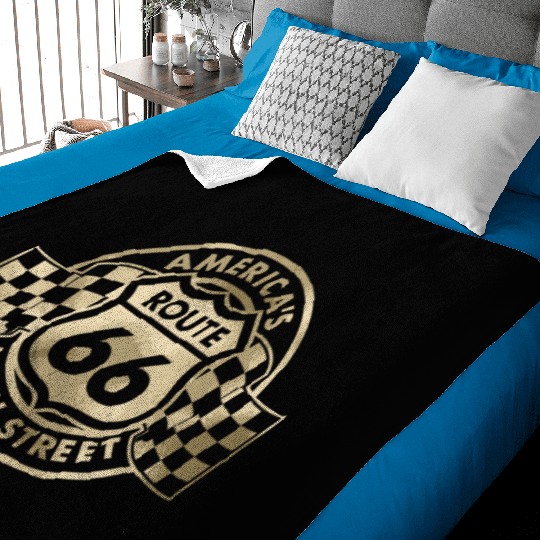 Route 66 America'S Main Street Glam Baby Blankets