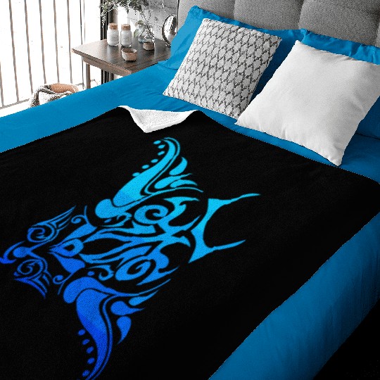 Hawaiian Tribal Stingray Polynesian Tattoo Style V Baby Blankets