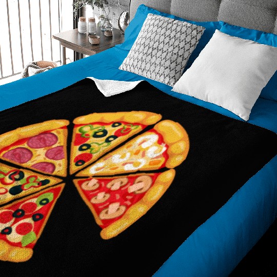 Pizza and Slice Dad and Son Matching Baby Blankets