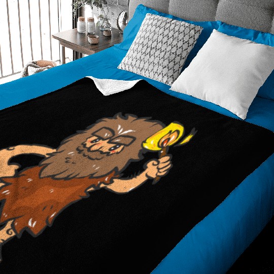 Caveman with Torch Baby Blankets