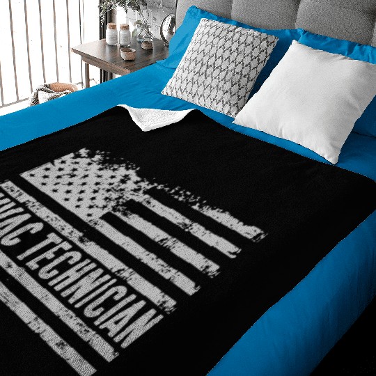 American Hvac Technician United States Flag birthd Baby Blankets