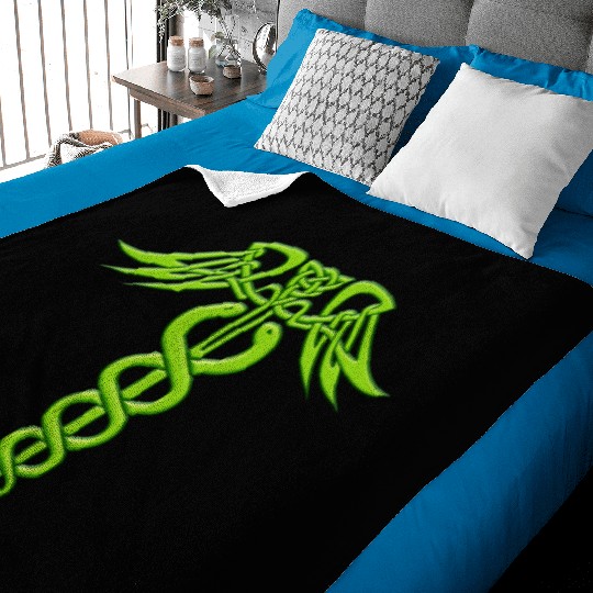 Green Celtic Knot Caduceus Baby Blankets