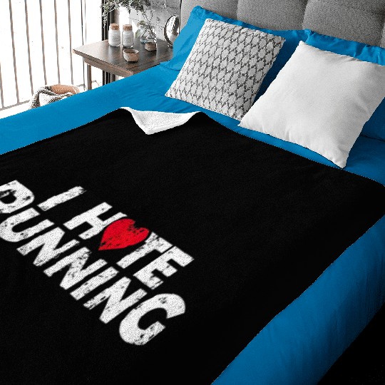 Funny Gifts For Jogging Runners I Hate Running Baby Blankets