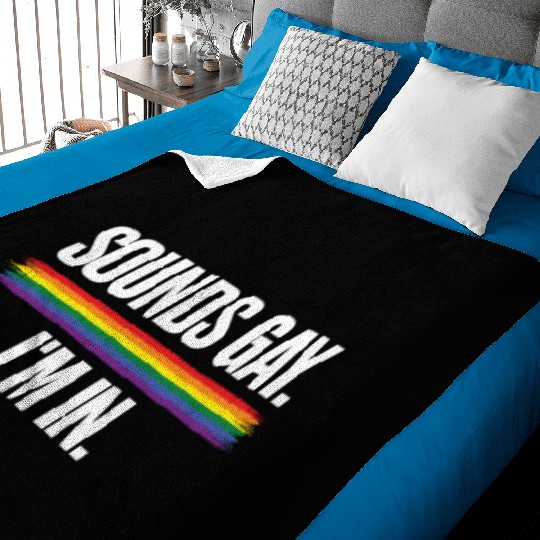 Gay Couple Homosexual LGBTQ Queer Pride Baby Blankets
