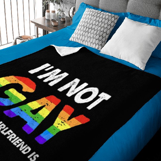 Im Not Gay But My Girlfriend Is Outfit Women Baby Blankets