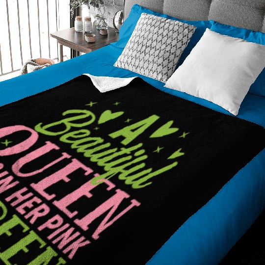 A Beautiful Queen in her Pink and Green | HBCU AKA Baby Blankets