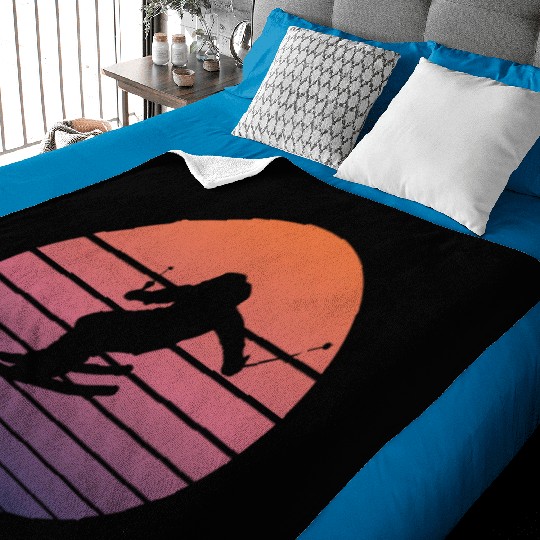 Ski Skier Winter Sports Skiing Retro Gift Baby Blankets