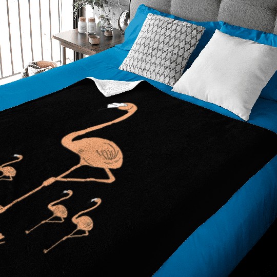 MAMA FLAMINGO BIRD Baby Blankets