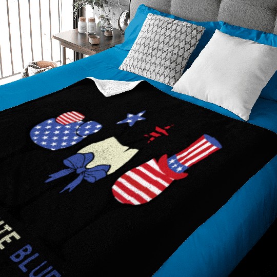 Red White Blue and Cocktails Baby Blankets