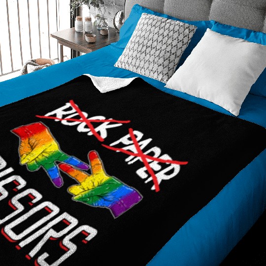 Rock Paper Scissors Lesbian LGBTQ Pride Baby Blankets