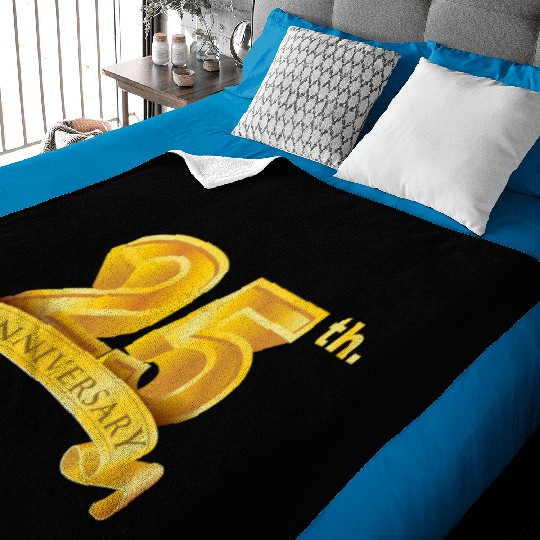25th anniversary & birth day luxury golden number Baby Blankets