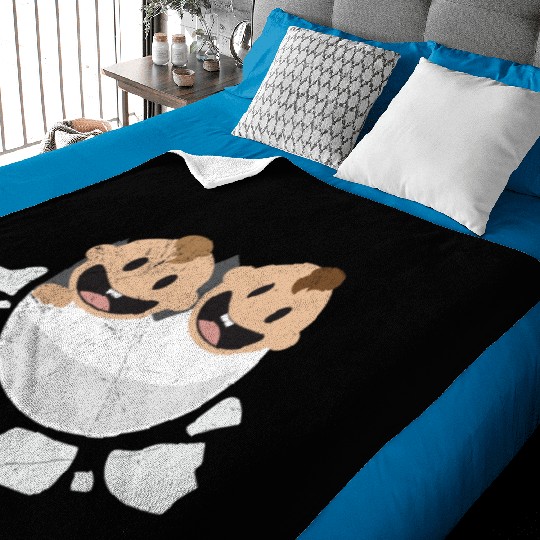 Baby Hatching Twins Newborn Funny Gift Idea Baby Blankets