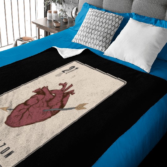 El Corazon Mexican Loteria Baby Blankets