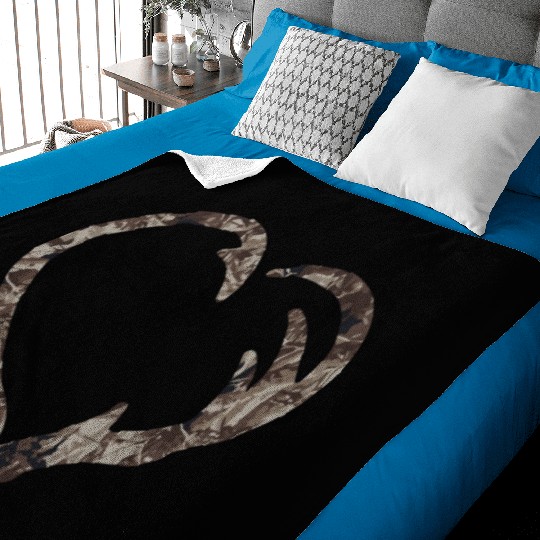 Camo Fish Hook Antler Deer Hunting Buck Hunter Dad Baby Blankets