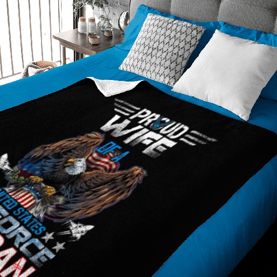 Veteran-Proud Wife Of Us Air Force Veteran Patriot Baby Blankets