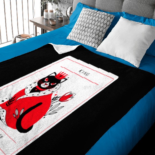 Pampered Black Cat, King of The House, Cat Owners Baby Blankets