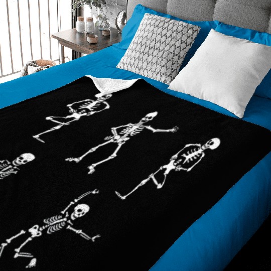 skeleton , Dancing Skeleton, Halloween , Dancing Baby Blankets