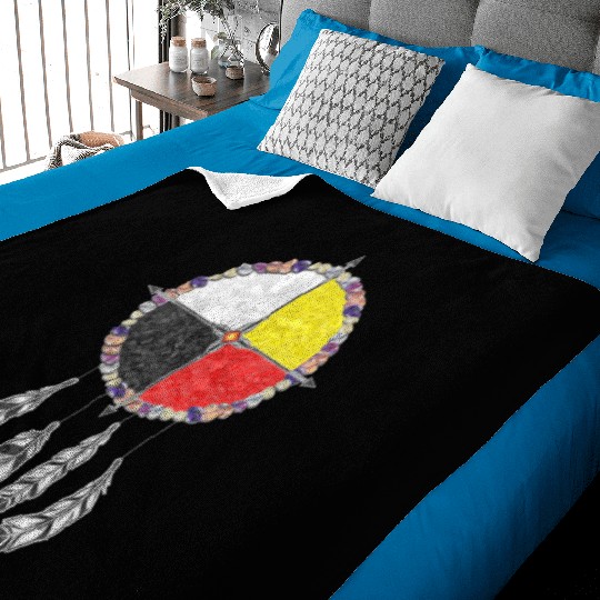 Native Americans - Medicine Wheel Dreamcatcher 1 Baby Blankets