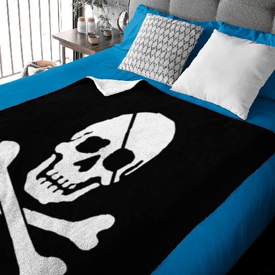 Jolly Roger Pirate Flag Skull and Crossbones Baby Blankets