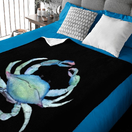 Crab watercolor illustration Baby Blankets