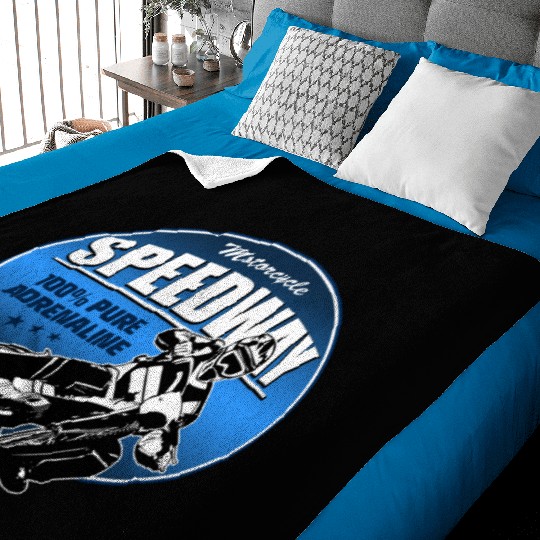 Motorcycle Speedway Racing Baby Blankets