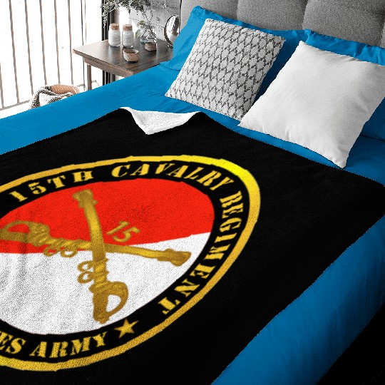 Army 15th Cavalry Regiment US Army w Cav Branch Baby Blankets