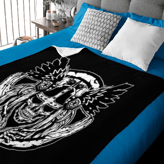 Skull Raven Nordic Axt Odin Thor Norse Viking Baby Blankets