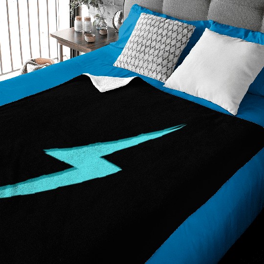 Lightning Bolt Blue Baby Blankets