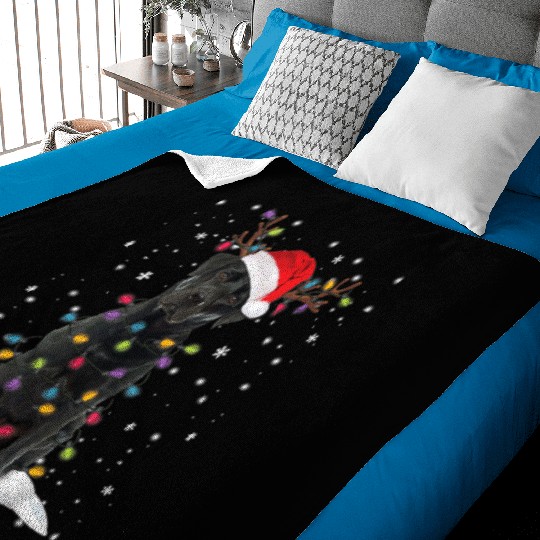 Black Lab Labrador Christmas Tree Light Pajama Dog Baby Blankets