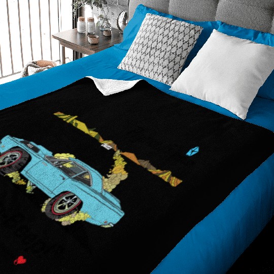 1968 Plymouth Road Runner Salt Flats Light Blue Baby Blankets