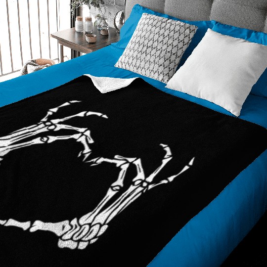 Skeleton Hand Heart Sign Bones Costume Funny Baby Blankets