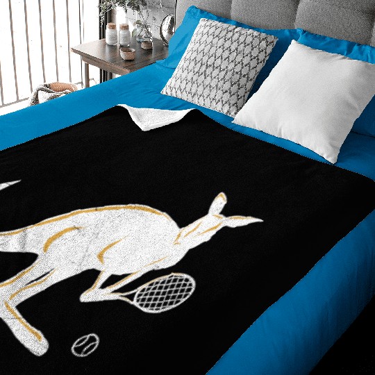 Australia Kangaroo Tennis Player Funny Gift Idea Baby Blankets