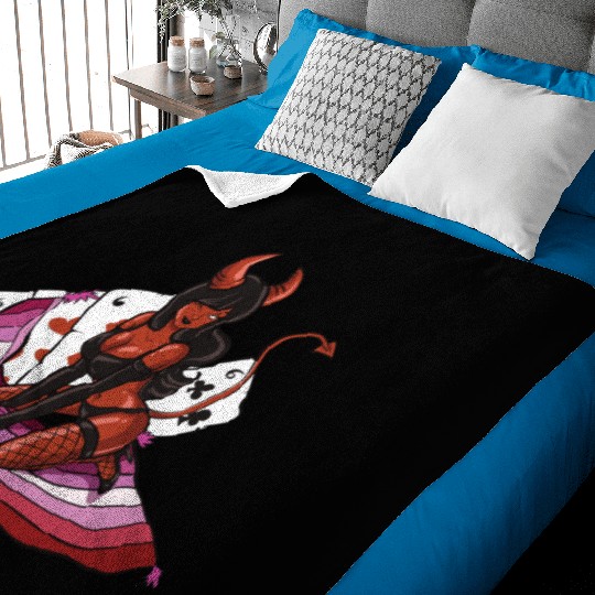 Lesbian Cool Devil Women Colors Of Lesbian Flag Baby Blankets