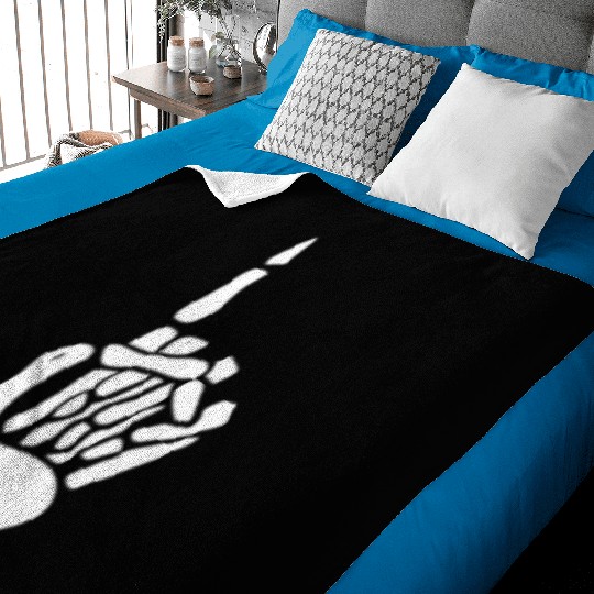 Skeleton Hand Number 1 Pocket Skeleton Number One Baby Blankets