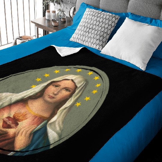 Virgin mary madonna maria ave maria catholic bibel Baby Blankets