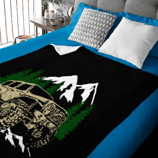 Mountain Jeep 4x4 Offroad Baby Blankets