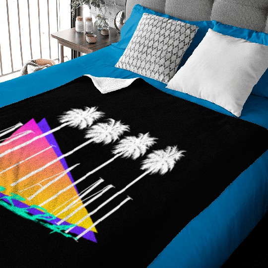 Miami Florida Retro Style Baby Blankets