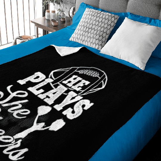 Cheer Mom Football Son Baby Blankets