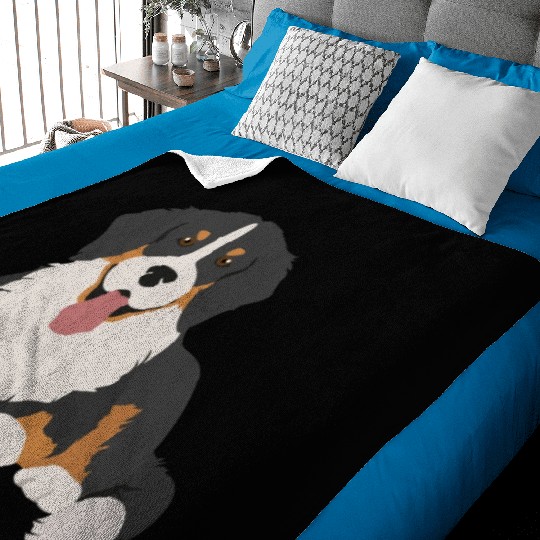 Bernese Mountain Dog Face Baby Blankets