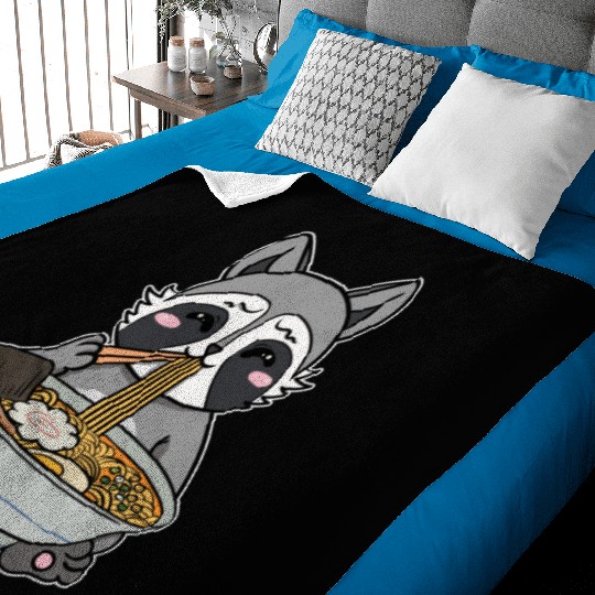 Raccoon Anime Ramen Japanese Noodle Soup Baby Blankets