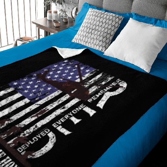 RED Friday Remember Everyone Deployed US Flag Army Baby Blankets