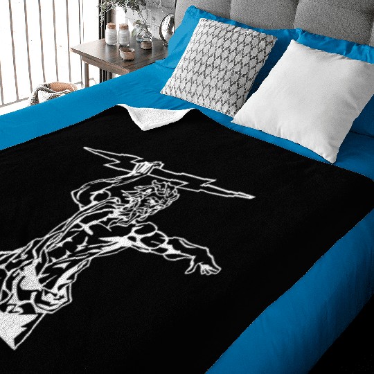 Greek mythology Zeus lightning bolt silhouette Baby Blankets
