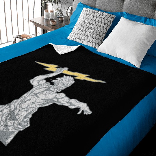 Greek mythology Zeus lightning bolt silhouette Baby Blankets