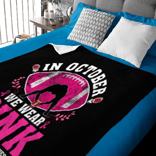 October We Wear Pink Baby Blankets Breast Cancer Awareness