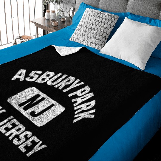 Asbury Park Nj New Jersey Gym Style Distressed Whi Baby Blankets
