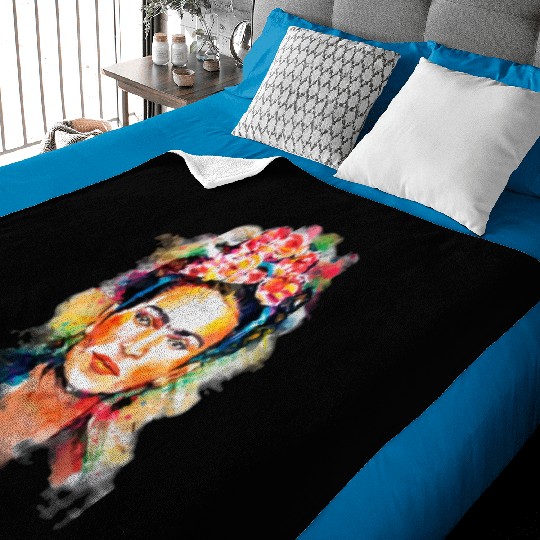 Frida Kahlo Viva Frida Bold And Beautiful Watercol Baby Blankets