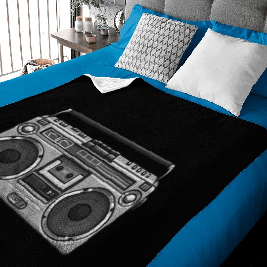Old School Hip Hop 90s Nostalgia BoomBox Baby Blankets