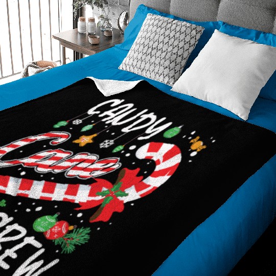Candy Canes Crew Christmas Matching Group Xmas Baby Blankets