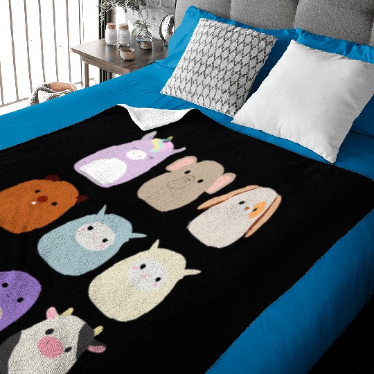 Cute Unicorn Set Card Squishmallow For Boy Girl Co Baby Blankets