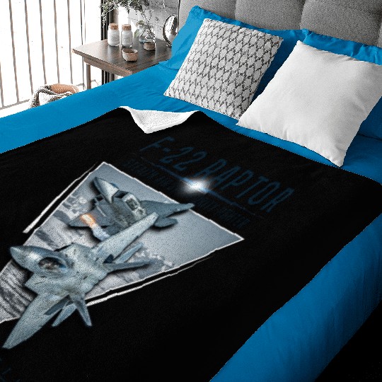 F 22 Raptor US Airborne Fighter Pilot Baby Blankets